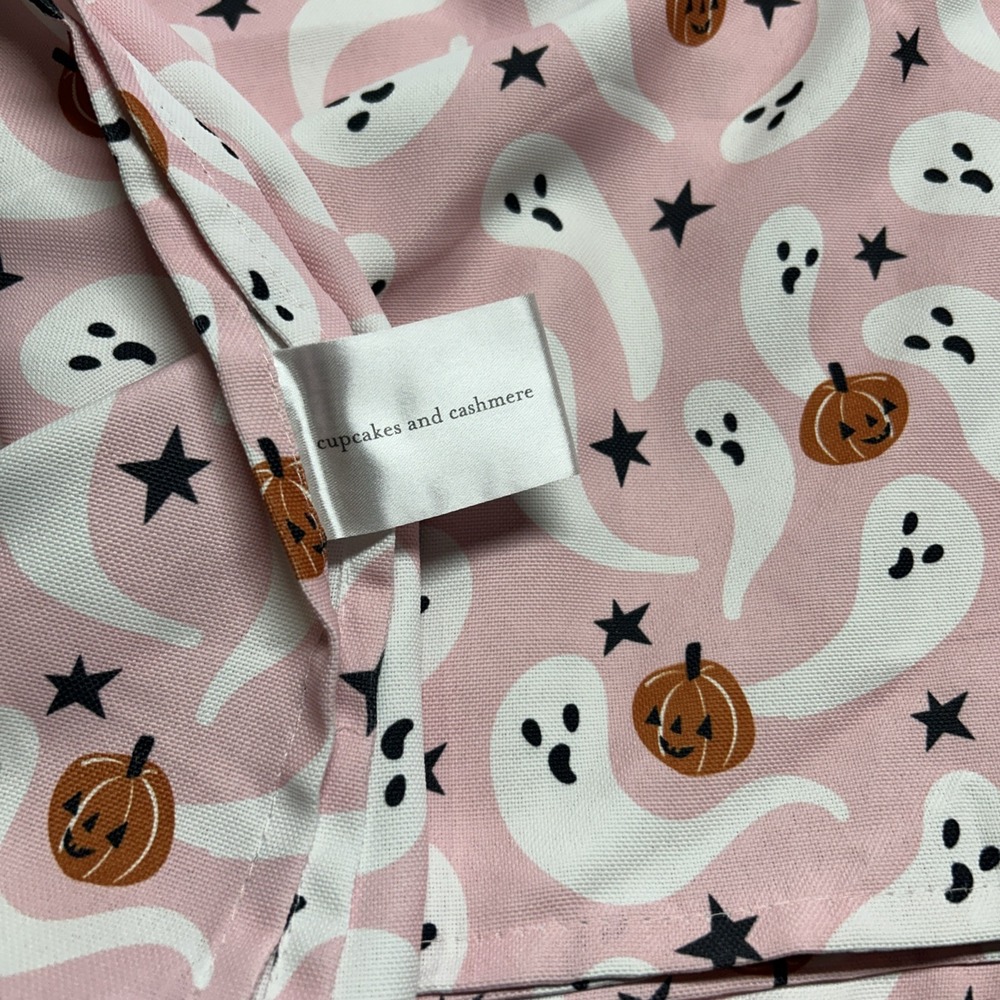 Pink Ghosts Pumpkins Tablecloth Cupcakes & Cashmere Halloween Fabric 48x80